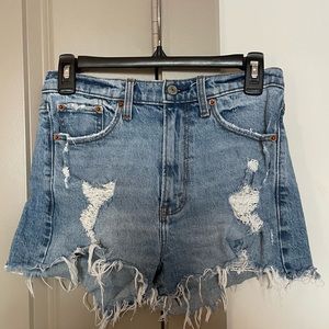 Abercrombie high rise jean shorts